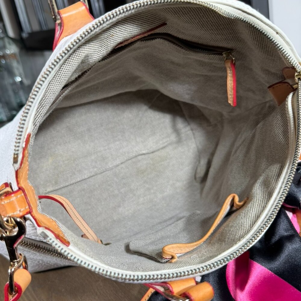 Dooney & Bourke Dillen Double Pocket Satchel — White  comes with Strap - Picture 15 of 15